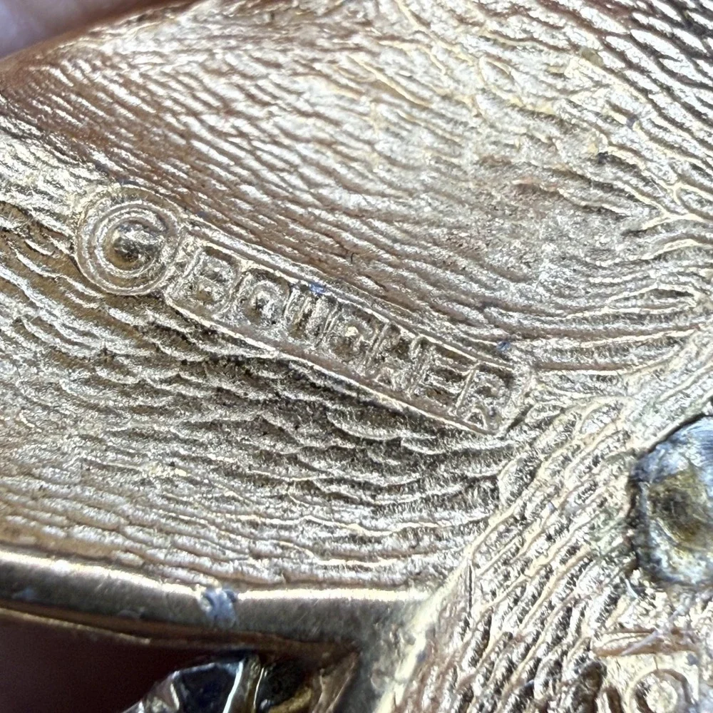Vintage Boucher‎ Brooch Gold Tone Leaf